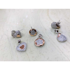 92.5 sterling silver modern pendant set