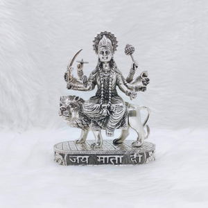 Hallmarked silver idol of shera wali mata in 