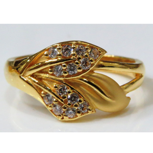 22kt gold casting cz classic ring for women l