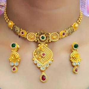 91.6 gold antique Design necklace
