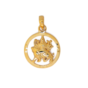 22k yellow gold maa durga pendant