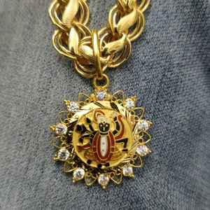 916 gold fancy shreenathji minakari pendant