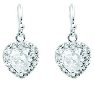 Silver heart design earrings