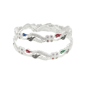 Enemled Leaf 925 Silver Bangle