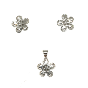 925 Sterling Silver Movable Pendant Set MGA -