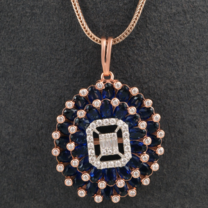 18kt rose gold designer diamond fancy pendant