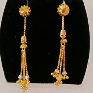 22k Gold Latkan Ser Earrings
