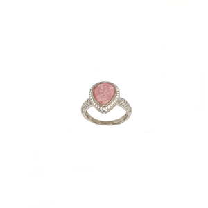 Pink stone diamond ring in 925 sterling silve