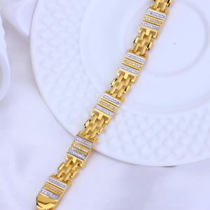 916 gold cz lucky bracelet for men