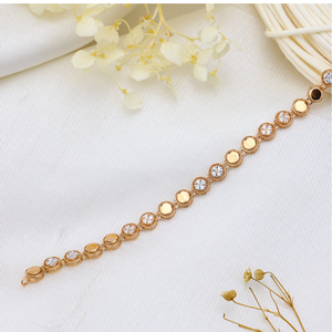 18k Rose Gold Delicate Quad Diamond Bracelet.