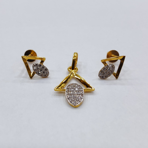 916 gold Unique diamond pendant set