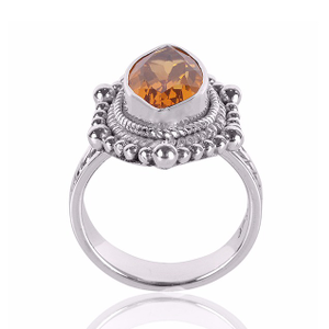 Natural Citrine Gemstone 925 Sterling Silver 