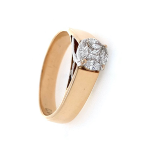 Pressure setting gents ring in 18k rose gold 