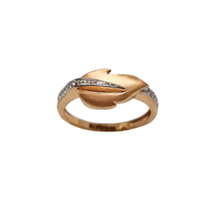 18K Rose Gold Matte Finish Modern Ring MGA - 