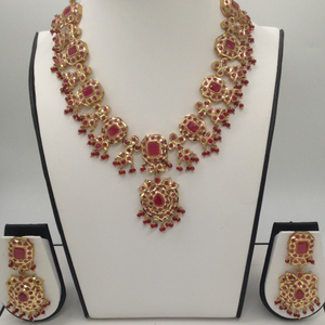 Red CZ Stones Traditional&nbsp;Necklace Haar Set 