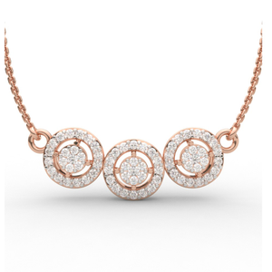 Three Halo Unique Diamond Pendant Set