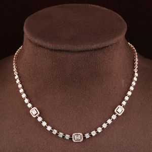 18kt rose gold designer diamond necklace