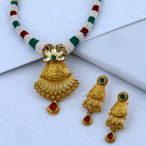 916 cz gold charming necklace set