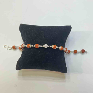 925 silver om beads rudraksh rakhi