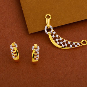 22kt Gold cz Gorgeous Mangalsutra Pendant Set