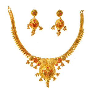 One Gram Gold Forming Designer Necklace Set M