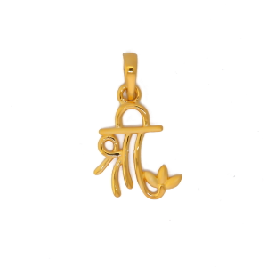 22k yellow gold plain shree pendant