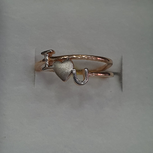 18k rose gold heart with Rhodium Design Ring