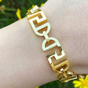 18 kt yellow gold roman designer link men's b
