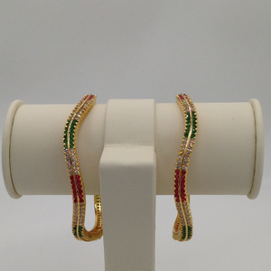 Tri Colour CZ Wave Bangles JBG0002