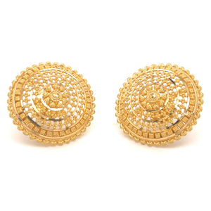 Large round gold earrings
