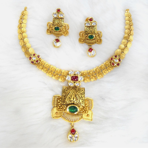 916 Gold Antique Traditional Necklace Set RHJ