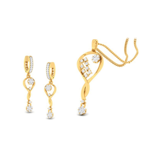 22k gold cz stunning pendant set