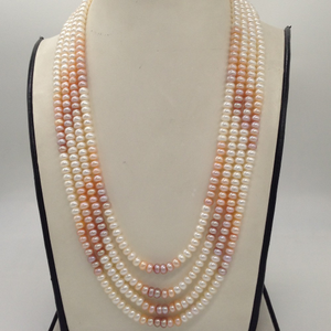 Multicoloured Shaded Flat Pearls 4&nbsp;Layers Ne