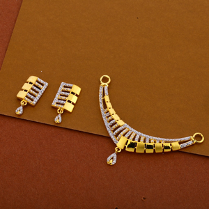 22kt cz designer hallmark pendant set mp284