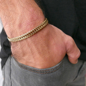 22 Kt Yellow Gold Link Chain Handmade Men's B