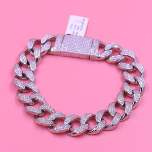 925 sterling silver cuban diamond bracelet me