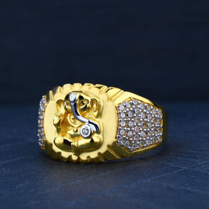 22K Gold Ganesh Design Gents Ring