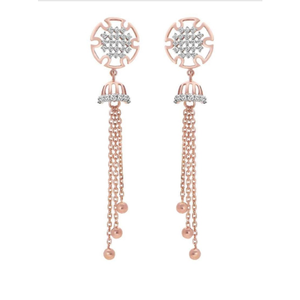 18k rose gold earring with hanging lines pj-e