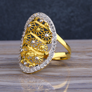 22KT CZ  Gold Diamond Fancy Ladies  Long  Rin