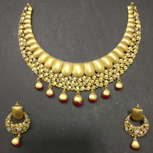 916 Gold Antique Bridal Necklace Set