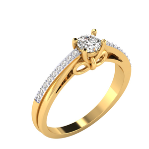 14KT Gold Round Shape diamond ring
