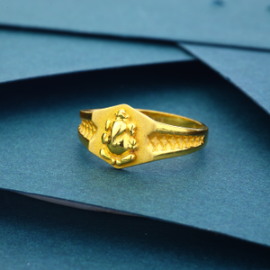 22K 916 Ganesh Design Plain Simple Gold Ring 