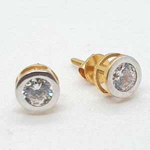 Gold 22.k White Stone Earrings