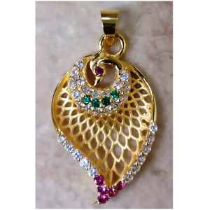 22kt gold casting cz peacock pendant for wome