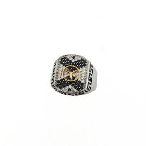 Mercedes Symbol Gents Ring In 925 Sterling Si