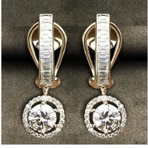 9KT Modern Swarovski Earring