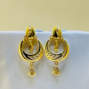 22k yellow gold traditional chandbali plain e