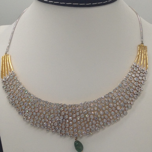 White cz stones necklace set jnc0039