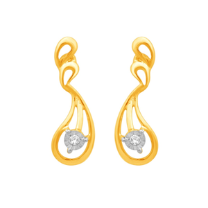 18k gold real diamond fancy earring mga - sdg