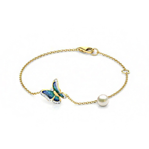 18 kt solid yellow gold chain link butterfly 